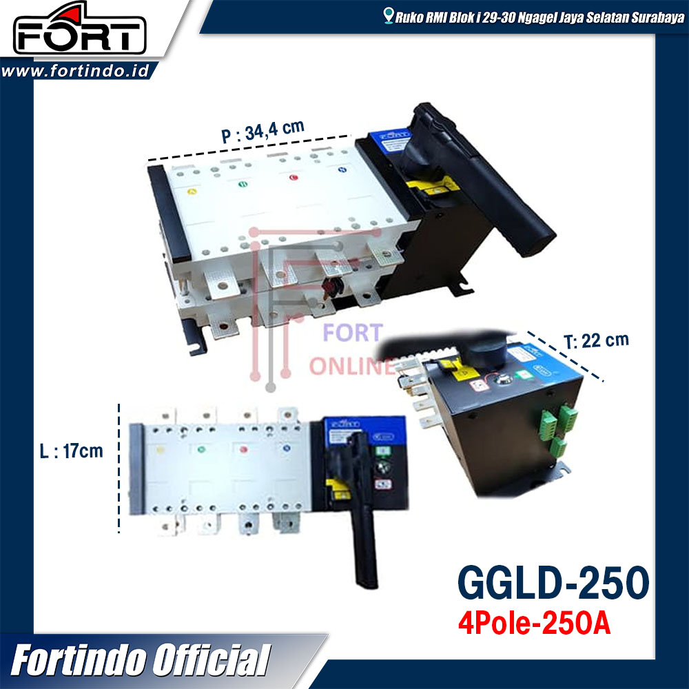 Cos motorized FORT ATS 250A 4P Change Over Switch motor Panel ATyS FORT ...